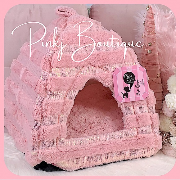 💗🐾{Coco Lane} Couture Adorable Pink Faux Fur Pillow | Fashion Sequins Pet Bed!